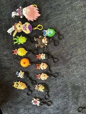 Dragonball bag clip Assorted Cartoon Character Keychain Set - Multicolor